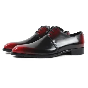 Men’s Formal Shoes Genuine Leather Derby Shoes Handmade Business Dress Shoes Square Toe Office Footwear