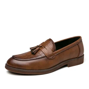 Men’s Formal Shoes Slip-On Moccasins Microfiber Leather Comfortable Autumn Official Wedding Shoes