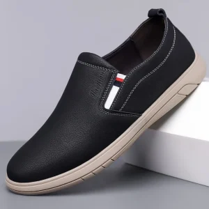 Men’s Genuine Leather Casual Dress Shoes Comfortable Soft Non-slip Odor-resistant Summer Leather Shoes