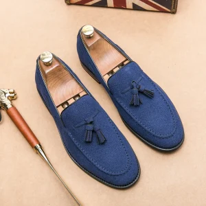 Men’s Genuine Leather Casual Pointed Toe Loafers New Styles Easy Wear Retro Dress & Oxfords Large Sizes Designer Shoe Collection