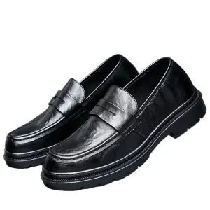 Men’s Genuine Leather Closed Toe Lace-up Shoes Spring Work Business Non-Slip Cushioning Breathable Formal Wedding Shoes