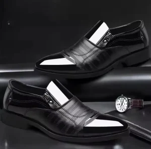 Men’s Genuine Leather Dress Shoes Oxfords Solid Color Business Casual Professional Office Style Flat Slip On Autumn/Winter