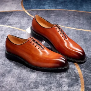 Men’s Genuine Leather Handmade Formal Lace Up Oxford Shoes for Business Banquet