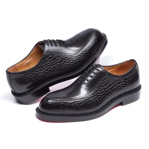 Men’s Genuine Leather Handmade Formal Lace Up Oxford Shoes for Business Banquet