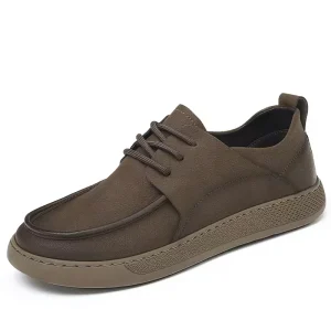 Men’s Genuine Leather Loafers Breathable Lightweight Anti-Slippery Casual Shoes Soft Top Versatile Trendy