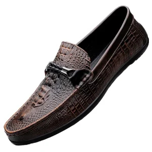 Men’s Genuine Leather Loafers Soft Sole Casual Shoes Fashionable Trendy for Spring Summer Autumn Lightweight