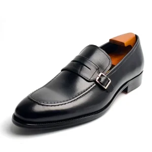 Men’s Genuine Leather Loafers for Office Business Dress Shoes Handmade Top Grain Cowhide Men’s Shoes Black