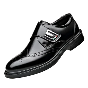 Men’s Genuine Leather Monk Strap Brogue Dress Shoes Formal Business Casual Oxfords