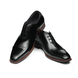 Men’s Genuine Leather Oxford Shoes Comfortable Lace-Up Loafers Anti-Slippery Feature Soft Breathable Lightweight Walking Comfort