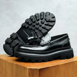 Men’s Genuine Leather Oxfords Lace-Up Non-Slip Business Dress Shoes Soft Office Flat Ankle Walking Leather Shoes
