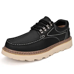 Men’s Genuine Leather Plaid Pattern Waterproof Breathable Anti-Slip Flat Loafer Shoes for Winter Adults Teenagers Large Sizes
