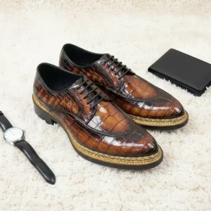 Men’s Genuine Leather Shoes Thick soled British Style Formal Business Shoes Handmade Gentleman Wedding