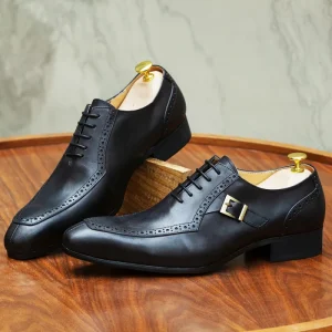 Men’s Genuine Leather Slip On Autumn Light Formal Business Office Wedding Oxford Brogues Shoes
