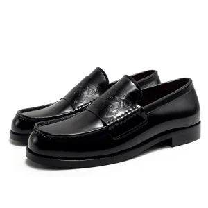 Men’s Genuine Leather Solid Flat Slip-on Dress Shoes Breathable Casual Holiday Party Office Shoes