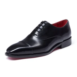 Men’s Genuine Leather Square Toe Lace up Oxfords Formal Office & Career Dress Shoes