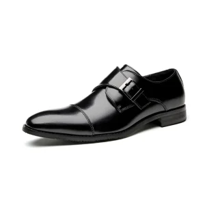 Men’s Genuine Leather Square Toe Smart Casual Dress Shoes Comfortable Anti-Slip Business Loafers Slip-On Autumn All Office