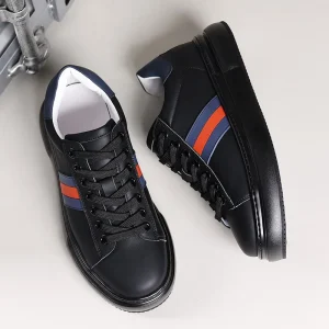 Men’s Genuine Leather Thick soled Summer Classic Red Blue Label Black Sports Casual Lace up Little Bee C Sneakers