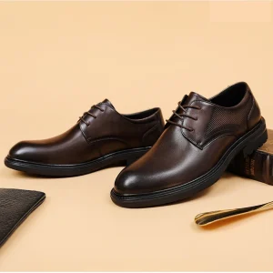 Men’s Genuine Leather Wedding Shoes Plus Size Office Dress Shoes