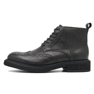 Men’s Genuine Leather Work Boots Classic Flat Boots 6 Inch Ankle Boots