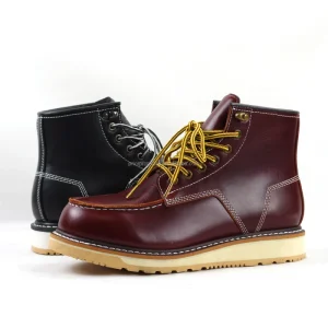 Men’s Goodyear Welt Oil Resistant Safety Boots Waterproof Lining Genuine Leather with Top Layer Work Close Shoes