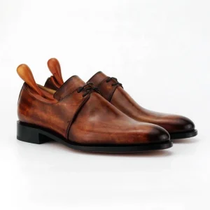 Men’s Goodyear Welted Handmade Full Grain Calf Leather Business Derby Shoes Wedding Shoes Autumn Season