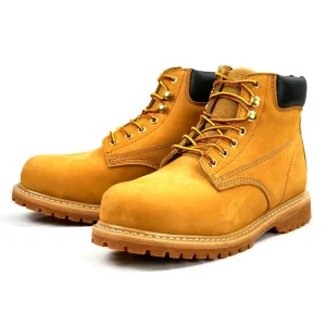 Men’s Goodyear Welted Safety Shoes with Steel Toe Top Layer Leather for Summer Winter Autumn Seasons