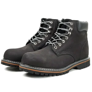 Men’s Goodyear Welted Safety Shoes with Top Layer Crazy Horse Leather Steel Toe for All Seasons-by