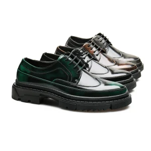 Men’s Handmade Leather Cap Toe Lace-Up Derby Formal Dress Oxfords Shoes