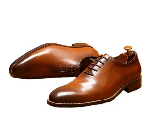 Men’s Handmade Oxford Shoes Top Cowhide Anti slip and Anti odor Business Office Wedding Dress Shoes