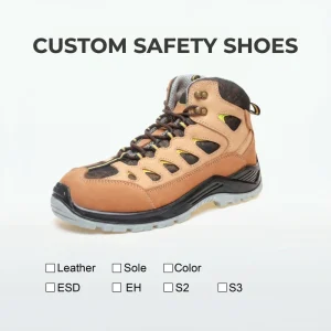 Men’s Heavy Duty Industrial Safety Shoes Comfortable Waterproof Steel Toe Leather Work Boot for Factory Use Stylish Suede for