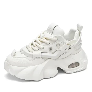 Men’s Height Increasing White Sneakers Fashion Athletic Casual High Top Shoes Mesh Comfortable for Spring Winter