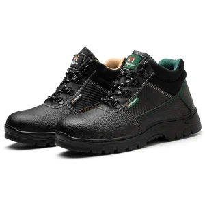 Men’s High Low Heel Anti Shatter Anti Slip Safety Shoes PU Rubber Sole Labor Protection for Construction Sites for Factories