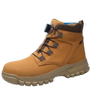 Men’s High Top Anti Slip Work Boots Summer Labor Protection Safety Shoes Anti Smashing Anti Piercing with Rubber Insole