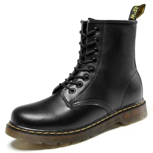 Men’s High-Top British Style for Martin Boots Casual Winter Outdoor Snow Shoes in Large Sizes Lace-Up Closure