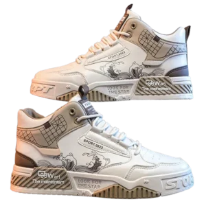 Men’s High Top Casual Sneakers Breathable Light Weight Cushioning Fashion Thick Soled Sports Shoes
