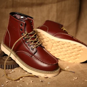 Men’s High Top Casual Work Boots British Trendy Cross Border Genuine Leather Large Size Winter Lace Up