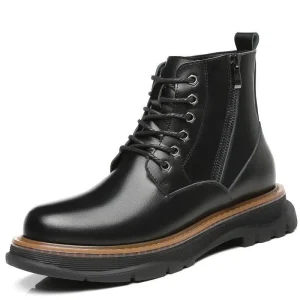 Men’s High Top Lace up Fashion Boots Cowhide Cushioning Large Size Outdoor Casual All Season Warm Work Boots