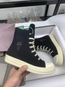 Men’s High Top Shoes Outdoor Casual Sporty Canvas Lace up Rubber Sole All Seasons Walking Fashion Trend Flexible