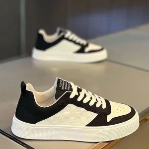 Men’s Summer Court Sneakers Breathable White Genuine Leather Versatile
