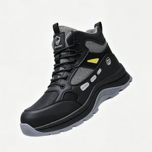 Men’s High Top Steel Toe Safety Boots Soft Wear-resistant Sole Anti-smash Anti-puncture for Factory Shoes