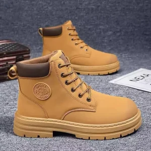 Men’s High Waisted Work Shoes British Ankle Boots All Platform Sports and Leisure Boots New High quality Synthetic Leather