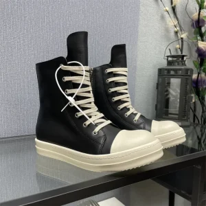 Men’s High-top Skateboarding Shoes Casual Couple Ankle Boots Black Trendy Streetwear Shoes