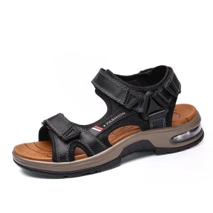 Mens Hiking Sandals Leather Air Cushion Spring Summer Men’s Non Slip Comfortable Beach Footwear Sports Outdoor Sandals