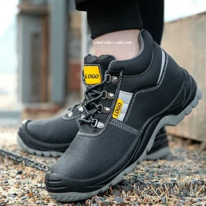 Men’s Industrial Safety Work Shoes with Waterproof Steel Toe and Anti-Static Rubber Sole