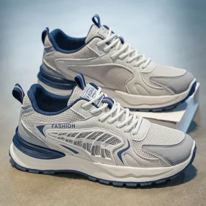 Mens Jogging Sports Shoes Breathable Mesh Wear Resistant Thick Sole Casual Running Sneakers for Men