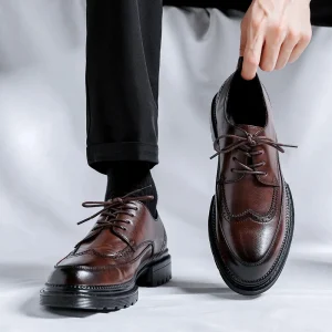 Men’s Korean Wedding Groom Leather Shoes Men’s Business Formal Wear Blok British Style Casual Leather Shoes