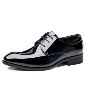 Mens Lace Formal Solid Breathable Dress Shoes Brogues Derby Business Casual Work Size 9 Black Pat DOWNING 02