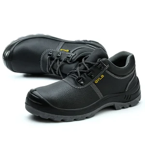 Men’s Lace Up Low Cut Anti Slip Safety Shoes Metal Toe Breathable Mesh Lining for Construction Industrial Work Hazardous
