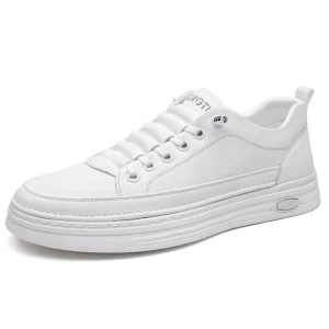 Men’s Lace Up PU Walking Shoes Versatile Board Sneakers Round Toe Youth Casual Shoes
