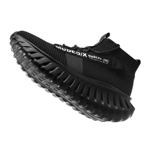 Men’s Lace-Up Slip-On Running Shoes Anti-Slippery Breathable Cotton Fabric Lining Height Increasing Athletic Walking Sneakers